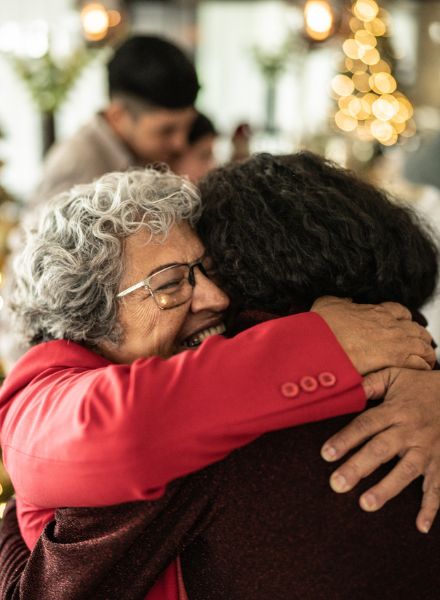 family embracing