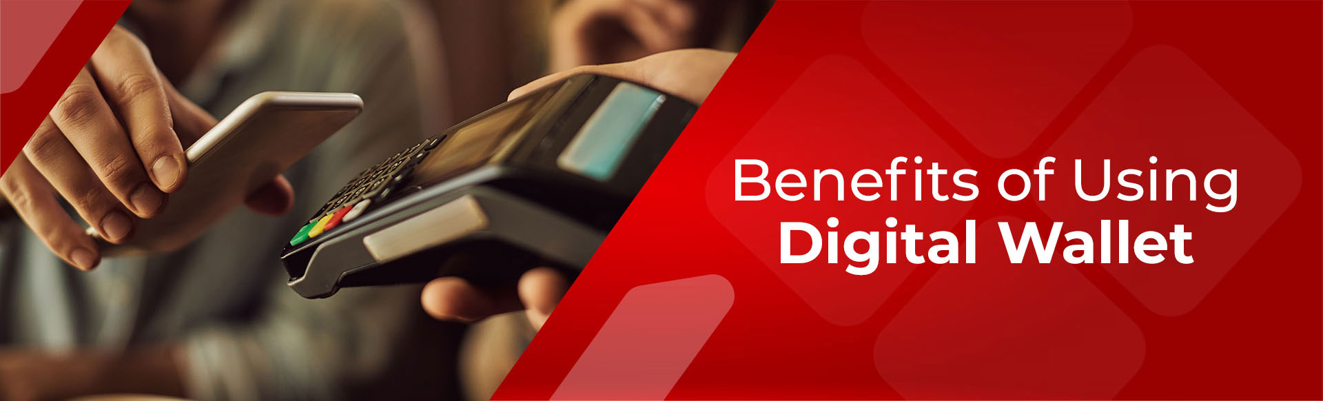 Benefits of using Digital Wallet - Person using their phone to pay for a product tor service. 
