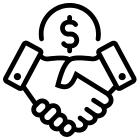Hand shaking icon