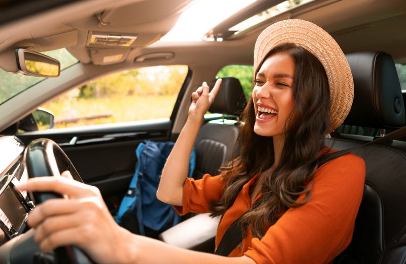 Girl in car