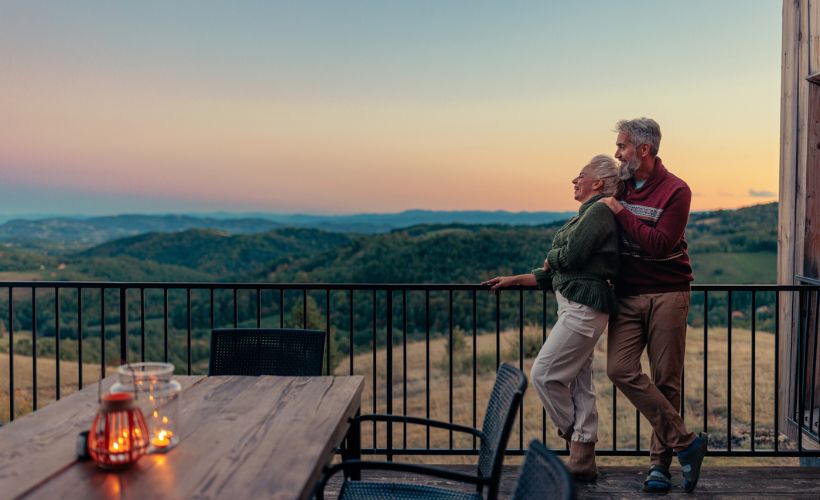 couple enjoying view