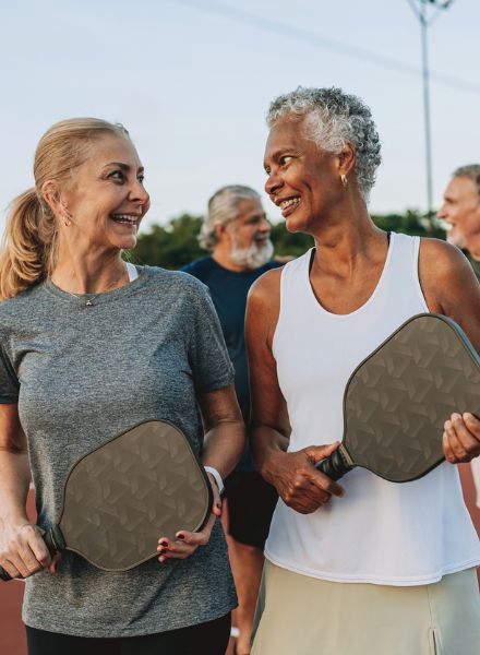 friends enjoying pickleball together
