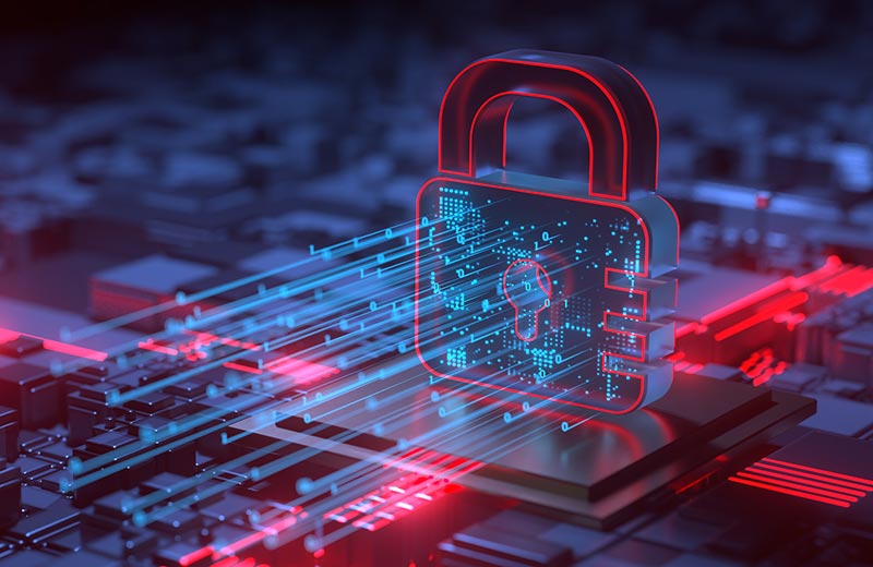 Computer chips and lock image