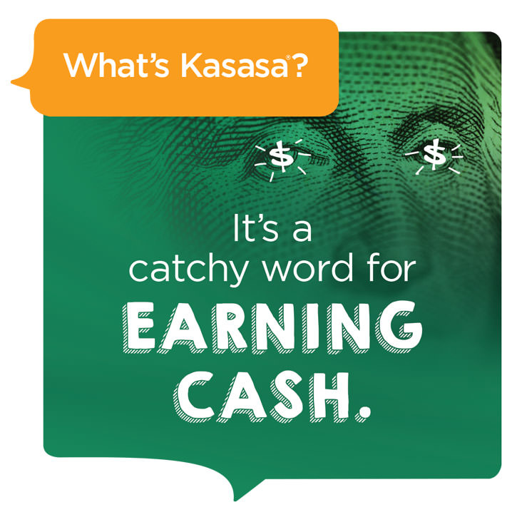 What's Kasasa? It's a catchy word for Earning Cash.  Close up of dollar bill.