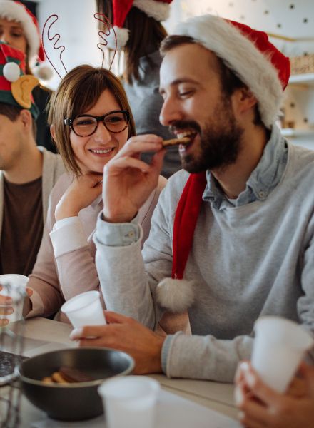 Christmas gathering of friends