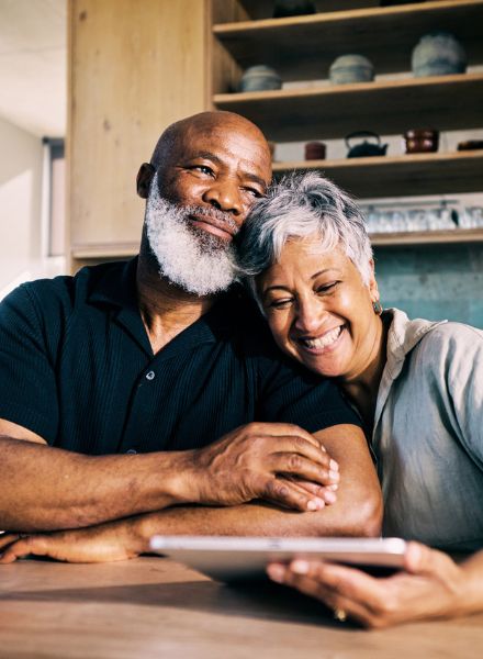 Older couple enjoying one anothers company
