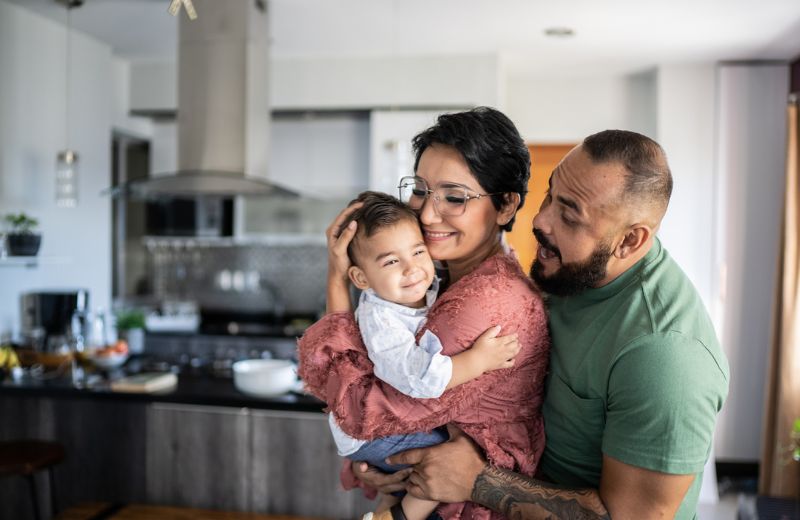 Family enjoying their home together