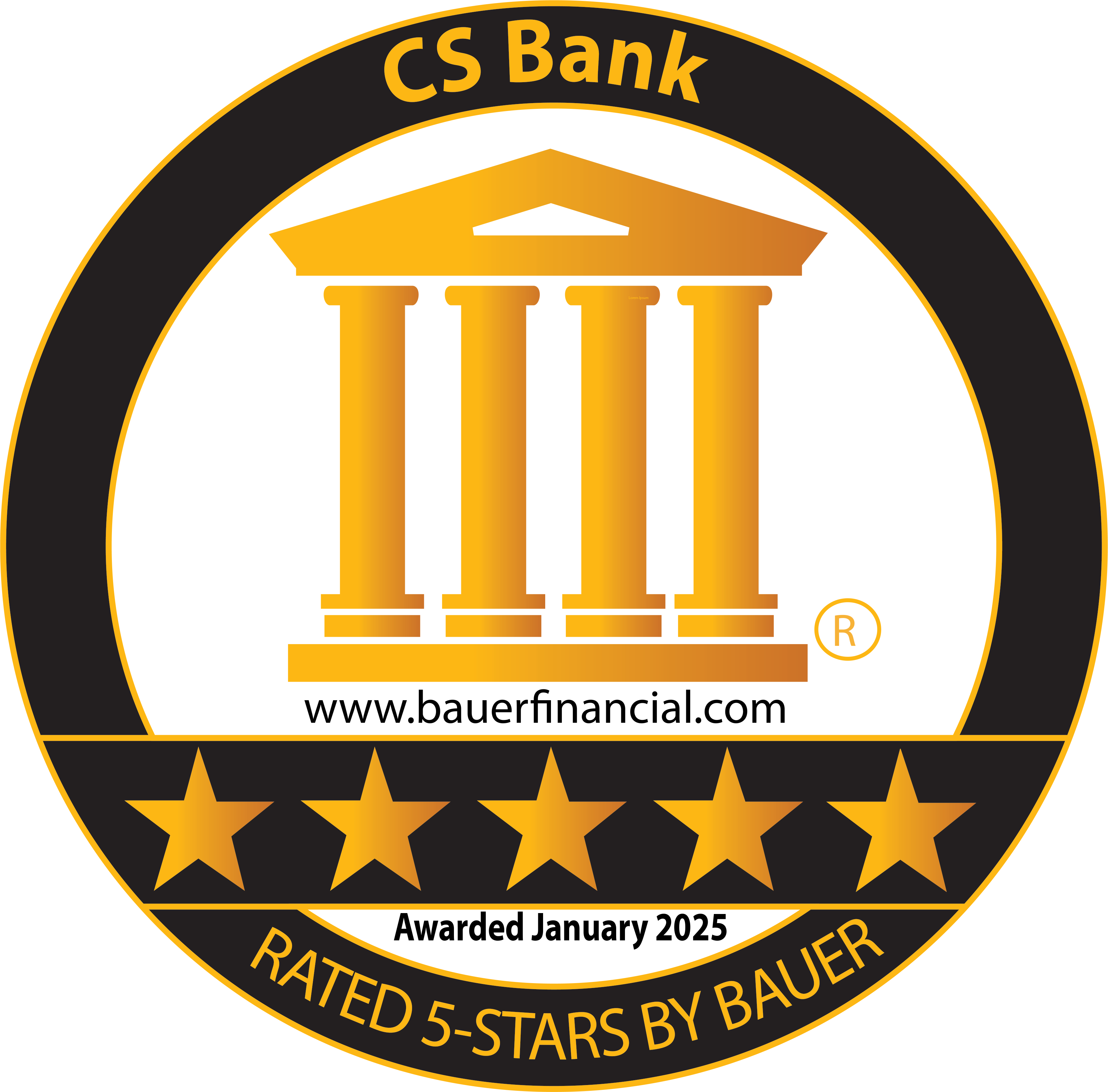 CS Bank Rated 5 Stars by Bauer